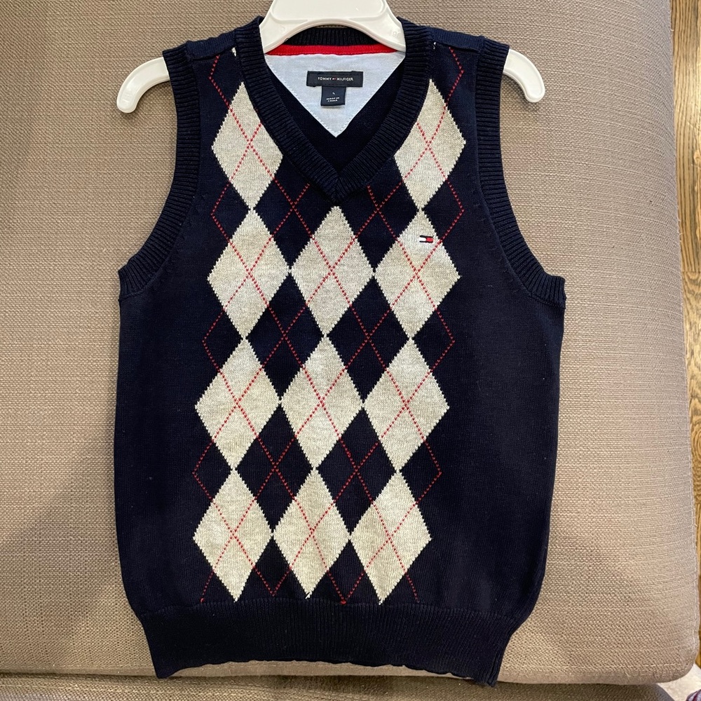 Tommy Hilfiger blue argyle sweater vest